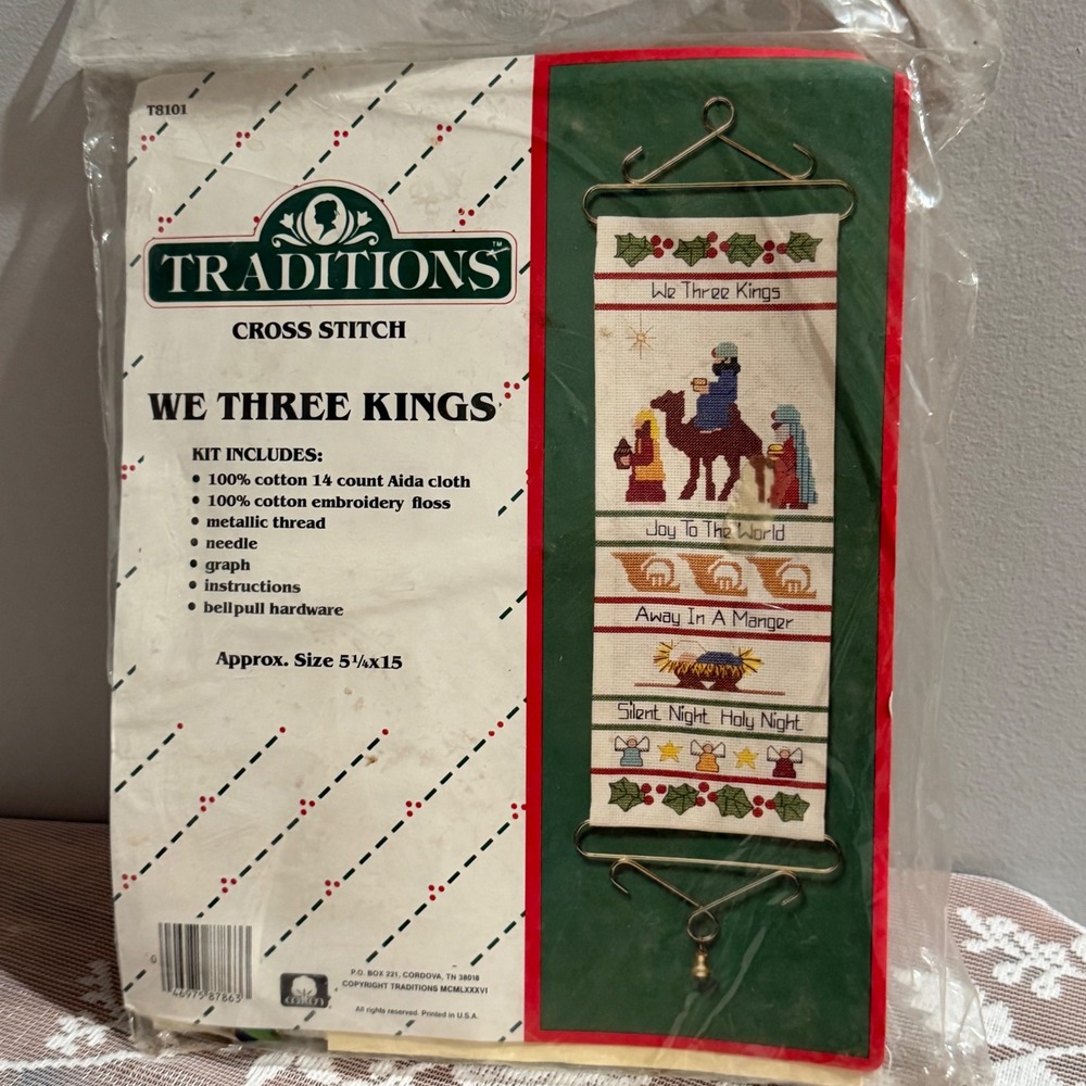 Traditions We Three Kings Cross Stitch Kit Multicolor New Vintage 1986 Nativity